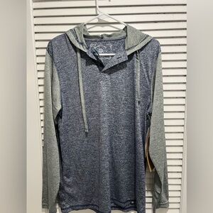 Men’s Medium Grey and Navy Raw Yarn Hoodie